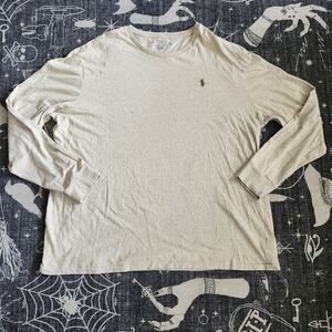Vintage Polo By Ralph Lauren T Shirt XL Tan Creme Long Sleeve